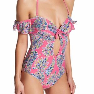YMI cold shoulder swimsuit size L